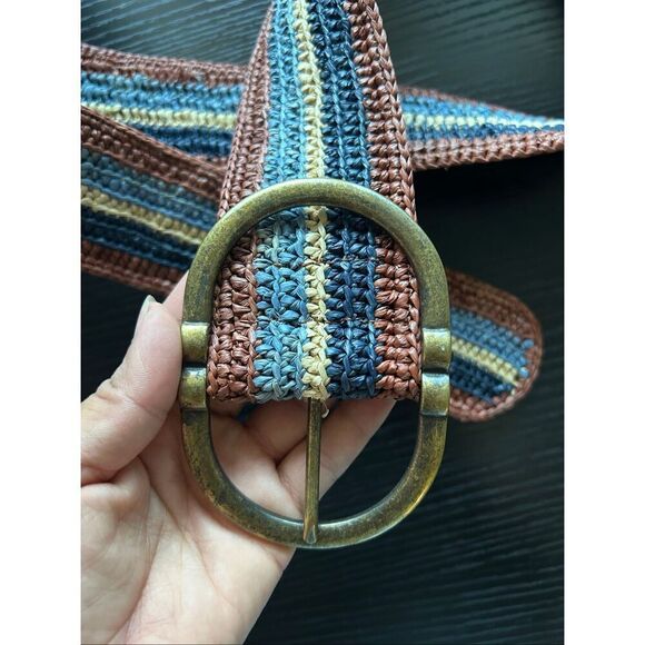Sezane multicolor rafia women’s belt size M/L - Picture 3 of 4